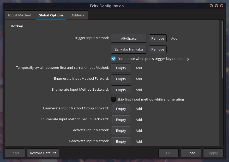fcitx configtool